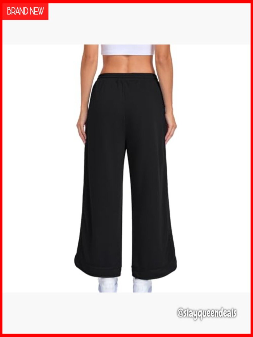 Baggy Wide Leg Sweatpants High Waisted Palazzo Pants Loose Drawstring Lounge - Picture 5 of 7